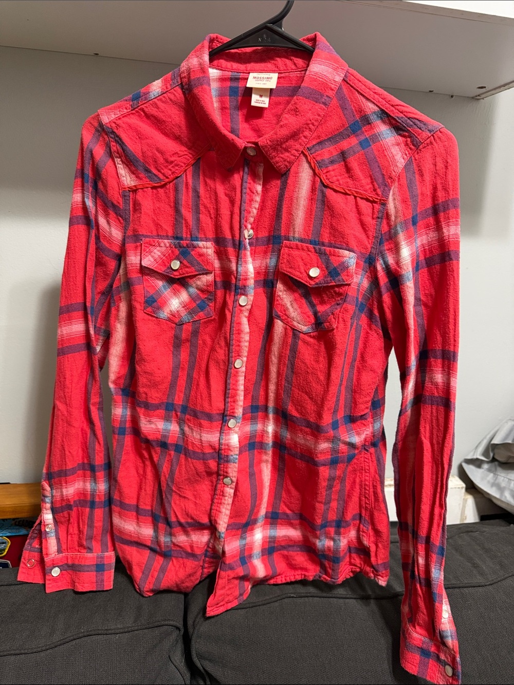 Madewell Red and Blue Plaid Casual Button-Down Shirt
